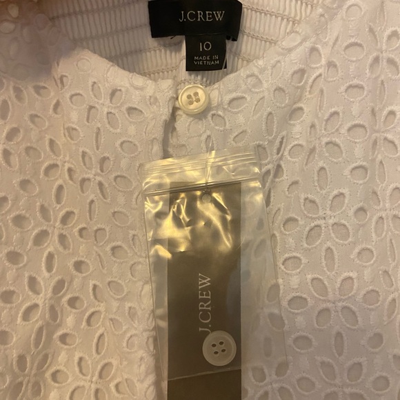 J.Crew button front eyelit dress Size 10 - Picture 3 of 4